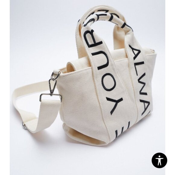 Text midi tote bag - Picture 4 of 5